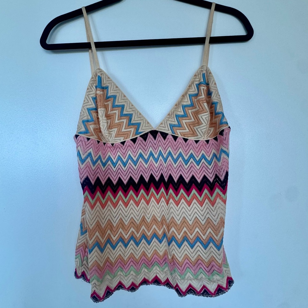 Missoni Chevron Camisole in Pink, Blue, and Tan